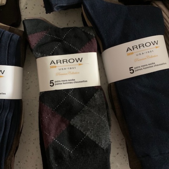 Arrow USA 1851 Premium Collection 5 Pair Socks Men’s (Shoe Size 7-12) Assorted - Picture 8 of 12